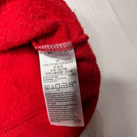 GAP KIDS Logo Crewneck Sweatshirt Pullover Medium 8 Red and Pink - Picture 7 of 7